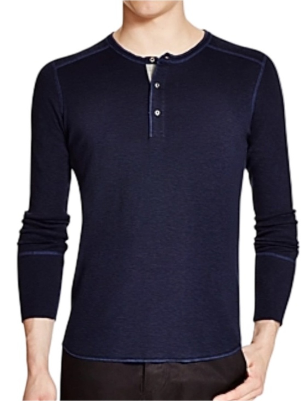 Wings + Horns Men’s Size XXL Dark Navy Blue Long Sleeve Henley Top Shirt